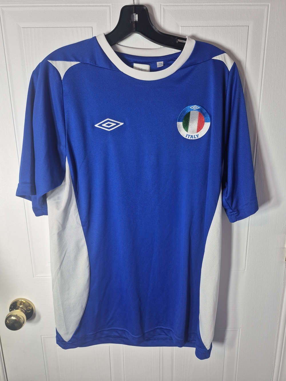 Vintage Umbro Tailored By Italy Soccer Jersey Blue White Men's Size M